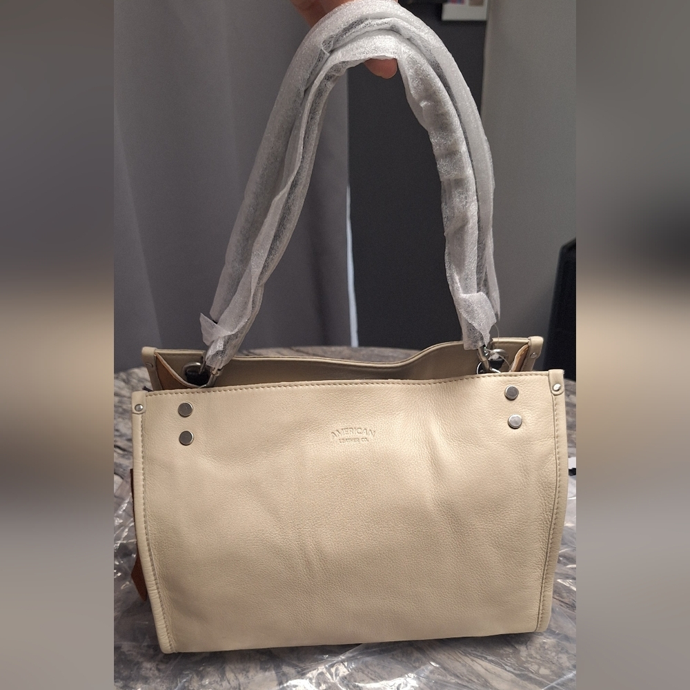 American Lesther Co. Lennex Satchel, Taupe Multi, NWT